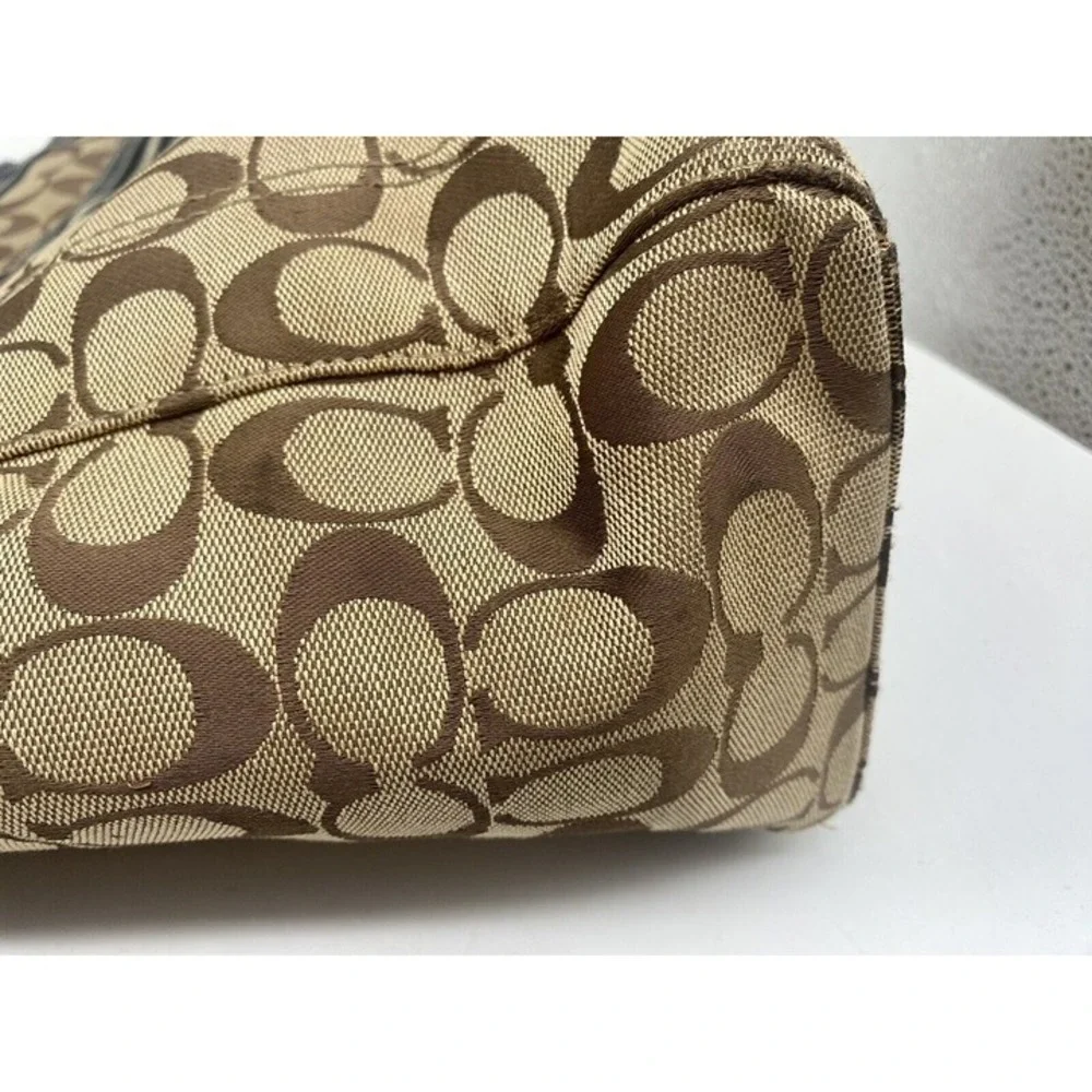 COACH PENELOPE Purse SIGNATURE CANVAS LEATHER Strap TRIM SHOULDER  BAG F14694